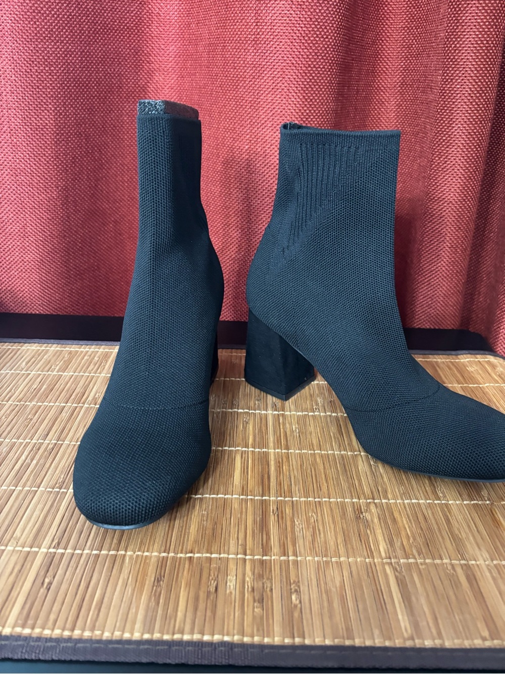 MIA Women's Erika Fly Knit Black Dress Bootie size 9 nwt